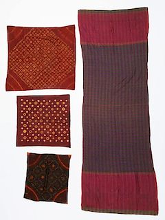 4 Old Khmer and Cham People Textiles, Cambodia