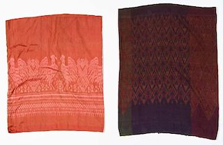 2 Old Thai Silk Tube Skirts