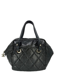 CHANEL Quilted Coated Leather Large Bowling Bag
