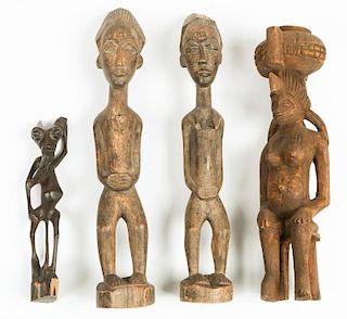 4 African Carved Figures