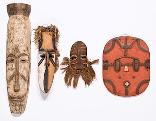 Collection of 4 African Tribal Masks