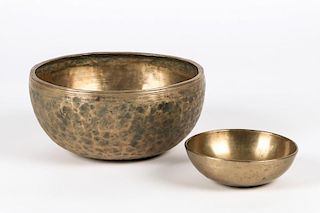 2 Vintage Tibetan Brass Singing Bowls
