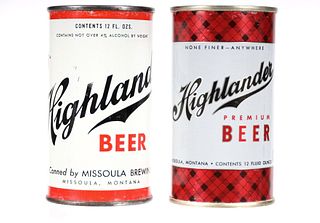 Highlander Flat Top Beer Cans c. 1950s (2)