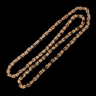 VINTAGE 14K YELLOW GOLD BYZANTINE CHAIN NECKLACE