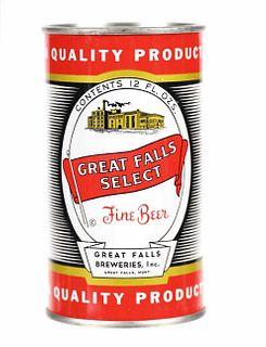 Vintage 1948 Great Falls Select Flat Top Beer Can