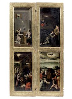 Old Master Flemish Renaissance 6 panel paintings