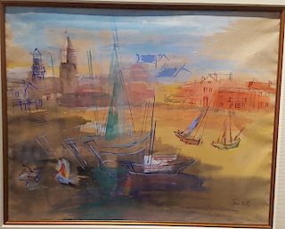 Jean Dufy (1888-1964) watercolor painting