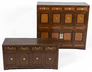 KOREAN / CHINESE SCHOLAR'S CABINETS, LOT OF TWO