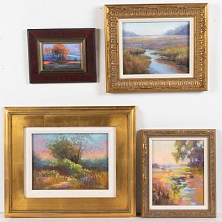 NORTH CAROLINA ARTISTS LANDSCAPE PAINTINGS, LOT OF FOUR
