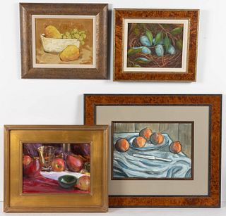 NORTH CAROLINA AND OTHER ARTISTS STILL-LIFE PAINTINGS, LOT OF FOUR