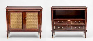 Two Brass-Mounted Mahogany Bedside Cabinets