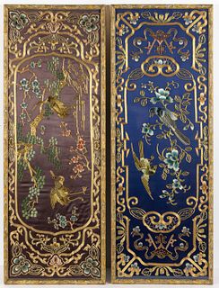 CHINESE EMBROIDERED SILK PANELS, LOT OF TWO