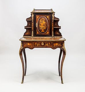 Napoleon III Gilt-Bronze-Mounted Mahogany and Fruitwood Marquetry Lady's Desk