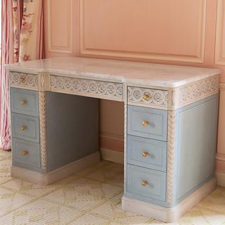 Modern Painted Dressing Table with a Marble Top