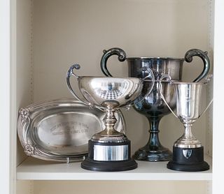Group of Four Silver Plate Trophies