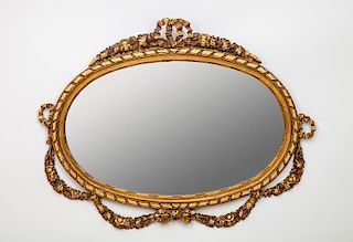 Louis XVI Style Giltwood Oval Mirror