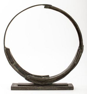 Bruno Romeda (Italian, 1933-2017) Circle sculpture, 2012, the patinated bronze statue made with the lost wax technique at the Bronze d'Airain art foun