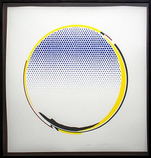 Roy Lichtenstein (American, 1923-1987) "Mirror" color lithograph and screenprint on paper, 1972, signed, numbered "59/75" and dated "'72" to lower rig