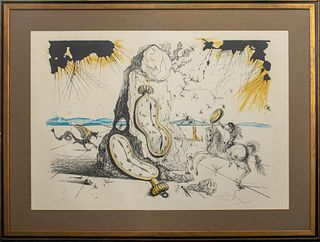 Salvador Dali (Spanish, 1904-1989) "Cosmic Rays Resuscitating Soft Watches" color lithograph, 1965, printed by Hollander's Workshop, Inc., New York an