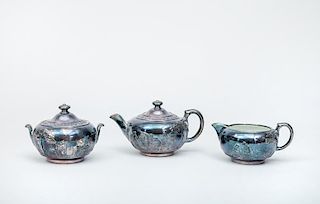 Wedgwood Silver-Clad Three-Piece Tea Set