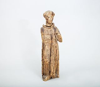 Baroque Style Carved Wood Figure of Saint Dominic