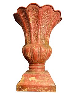Red Classical Small Tabletop Garden Urn
