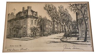 JAMES SWANN "Old Town Street" Signed Etching 