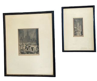 Two JAMES SWANN Signed Etchings 