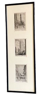 Three JAMES SWANN Signed Etchings of Chicago 
