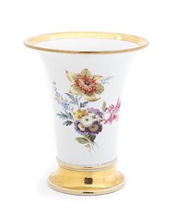 A Meissen Porcelain Vase, Height 6 1/2 inches.