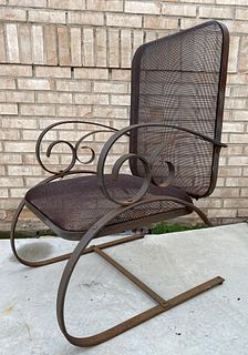 1930's Art Deco Rare Industrial Spring Garden Rocker Chair