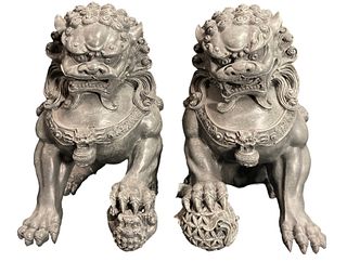 Chinese Fu Dogs Statues, Pair 