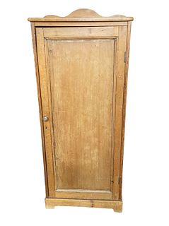 Antique European Pine Narrow Cabinet 