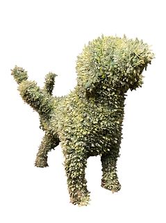 Faux Boxwood Dog Statue 