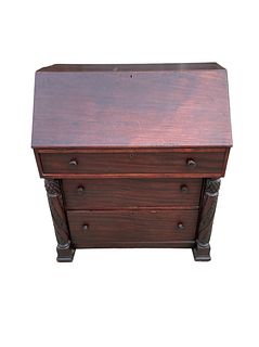 Antique Mahogany Slant Front Desk 