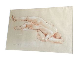 Vintage Signed Nude Sketch