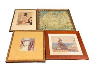Collection Framed WINSLOW HOMER, AUGUSTE RODIN, & GUSTAVE CAILLEBOTTE Prints 