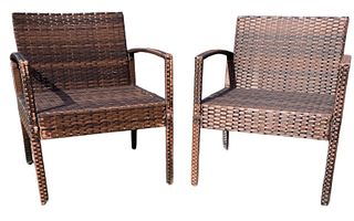 Pair Outdoor Arm Chairs