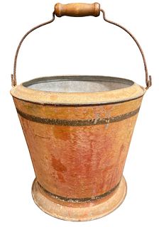 Antique Painted French Milk Pail 