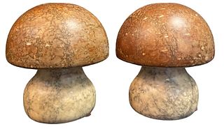 Pair of Mid Century Marble Mushroom Bookends 