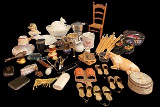 Large Collection Victorian Curiosities, Matchstick Holders, Etc. 