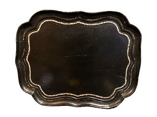 Large Victorian Mother of Pearl Tole Tray 