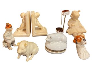 Collection BELLEEK, ROYAL WORCESTER Porcelain and Ceramic Trinkets & Bookends 