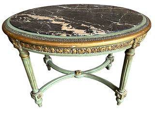 French Louis XVI Style Marble Table