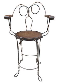 19th Century Twisted Wire Ice Cream Parlor Chair