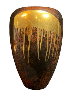 MIKASA Tortoiseshell Drip Glaze Vase 