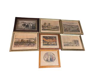 19th Century Illustration Prints in Frame
