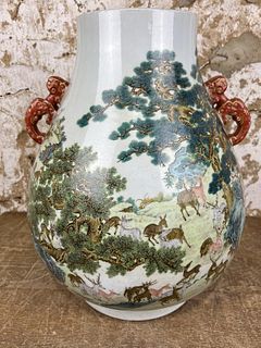 Chinese 100 Deer Vase