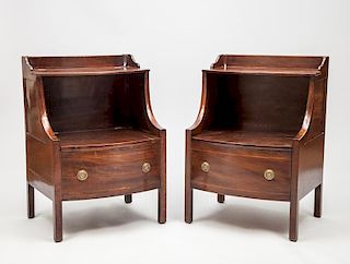 Pair of George III Mahogany Bedside Cupboards