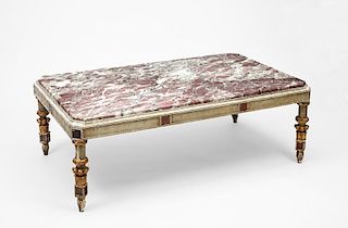 Italian Neoclassical Style Painted and Parcel-Gilt Low Table